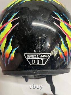 Vtg Colorful AGV Snell M90 Motocross Motorcycle Helmet 1994 7 5/8-7 3/4 SHOEI