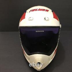 Vtg Fulmer FX Dot Off-Road Motocross Helmet White Red Purple Yellow Excellent