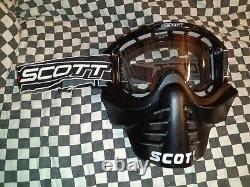 Vtg Scott 89 black goggles/mask guard, mx, ama, motocross, helmet, visor