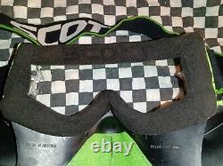 Vtg Scott 89 green goggles/mask guard, mx, ama, motocross, helmet, visor