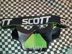 Vtg Scott 89 green goggles/mask guard, mx, ama, motocross, helmet, visor