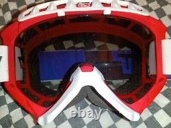 Vtg Scott RED / white / blue goggles guard, mx, ama, motocross, helmet, visor